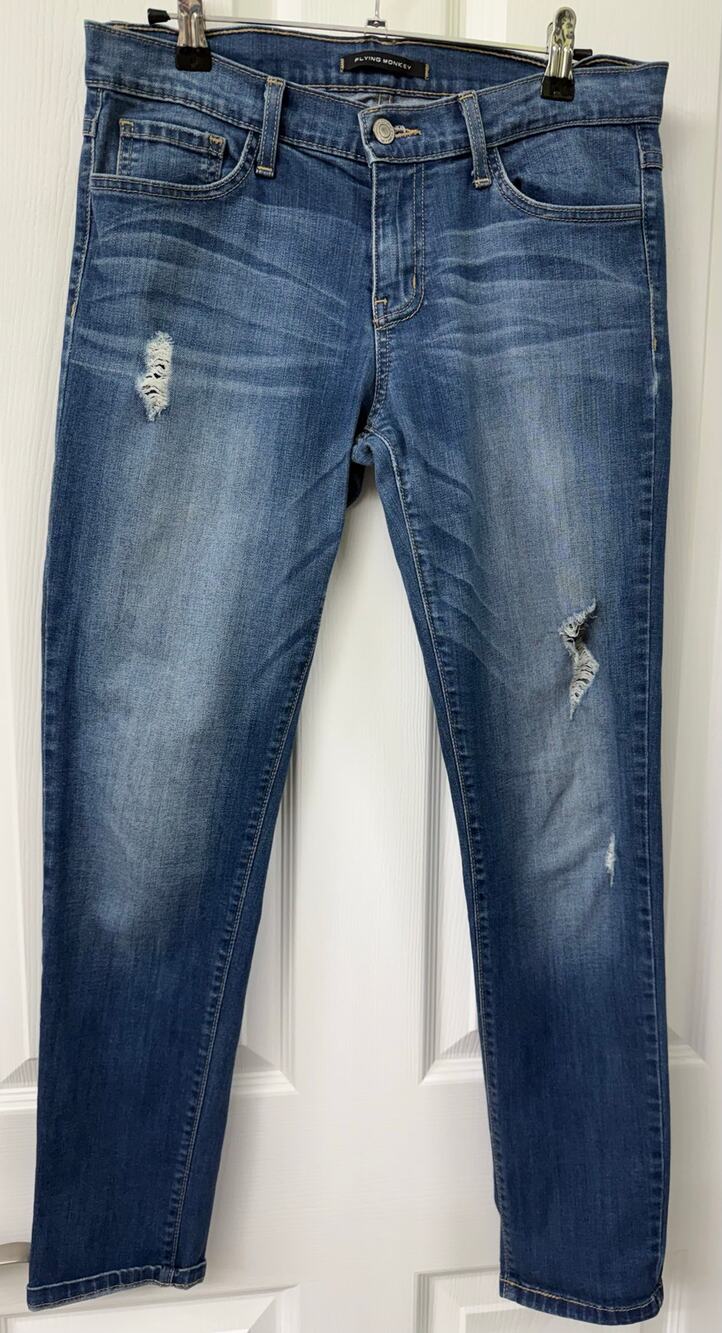 Flying Monkey size 26 denim jeans distressed ankle